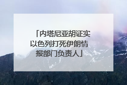 内塔尼亚胡证实以色列打死伊朗情报部门负责人