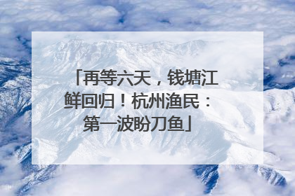 再等六天，钱塘江鲜回归！杭州渔民：第一波盼刀鱼