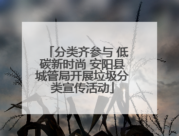 分类齐参与 低碳新时尚 安阳县城管局开展垃圾分类宣传活动
