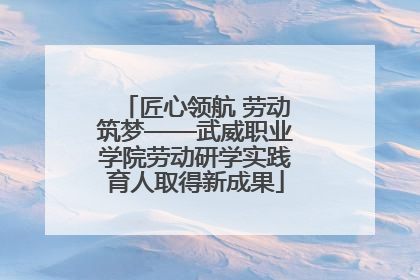 匠心领航 劳动筑梦——武威职业学院劳动研学实践育人取得新成果