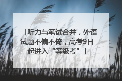 听力与笔试合并，外语试题不偏不倚，高考9日起进入“等级考”