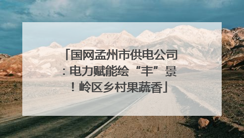 国网孟州市供电公司：电力赋能绘“丰”景！岭区乡村果蔬香