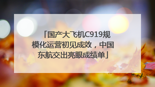 国产大飞机C919规模化运营初见成效，中国东航交出亮眼成绩单