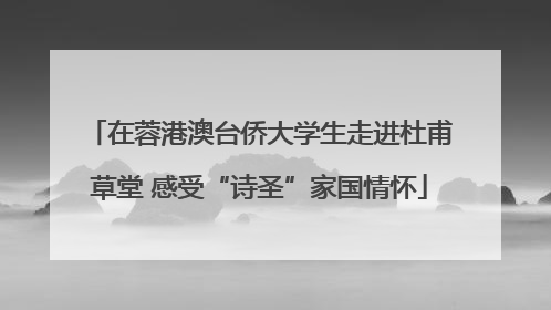 在蓉港澳台侨大学生走进杜甫草堂 感受“诗圣”家国情怀
