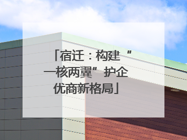 宿迁：构建“一核两翼”护企优商新格局