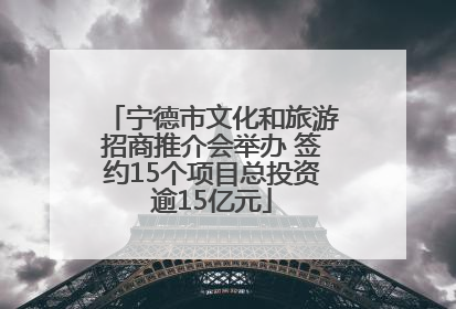 宁德市文化和旅游招商推介会举办 签约15个项目总投资逾15亿元