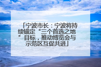 宁波市长：宁波将持续锚定“三个首选之地”目标，推动博览会与示范区互促共进