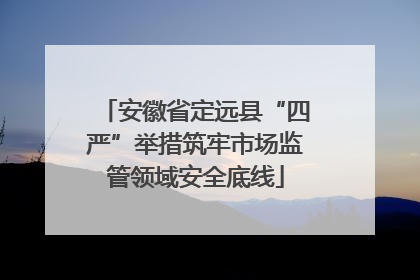 安徽省定远县“四严”举措筑牢市场监管领域安全底线