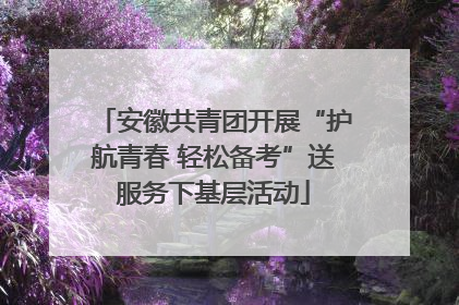 安徽共青团开展“护航青春 轻松备考”送服务下基层活动