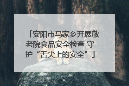 安阳市马家乡开展敬老院食品安全检查 守护“舌尖上的安全”
