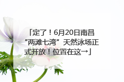 定了!6月20日南昌“两滩七湾”天然泳场正式开放!位置在这→