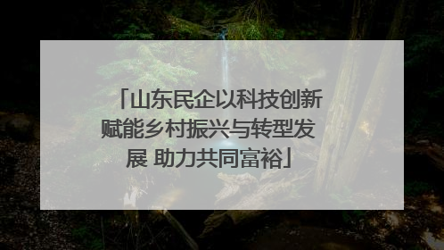 山东民企以科技创新赋能乡村振兴与转型发展 助力共同富裕