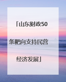山东财政50条靶向支持民营经济发展