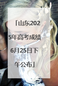 山东2025年高考成绩6月25日下午公布
