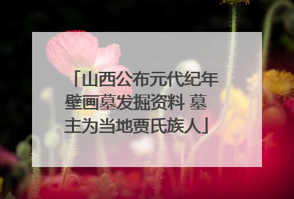 山西公布元代纪年壁画墓发掘资料 墓主为当地贾氏族人