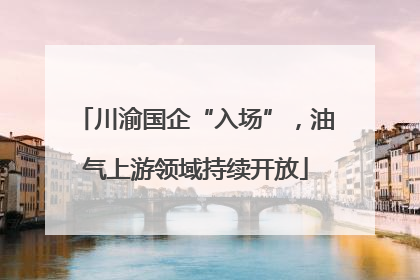 川渝国企“入场”，油气上游领域持续开放