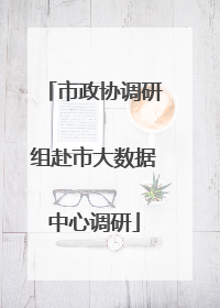 市政协调研组赴市大数据中心调研