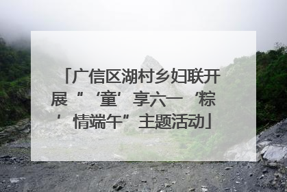 广信区湖村乡妇联开展“‘童’享六一‘粽’情端午”主题活动