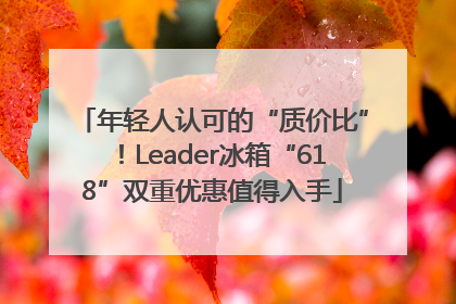 年轻人认可的“质价比”！Leader冰箱“618”双重优惠值得入手