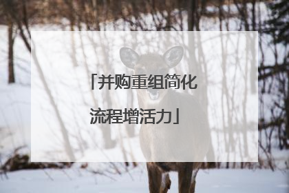 并购重组简化流程增活力