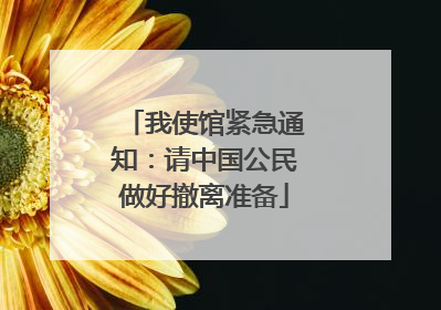 我使馆紧急通知：请中国公民做好撤离准备