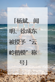 杨斌、闻明、徐成东被授予“云岭楷模”称号