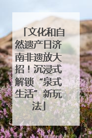 文化和自然遗产日济南非遗放大招！沉浸式解锁“泉式生活”新玩法