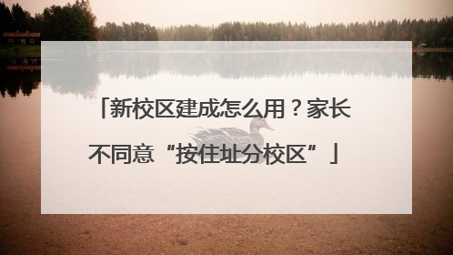 新校区建成怎么用？家长不同意“按住址分校区”