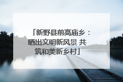 新野县前高庙乡：晒出文明新风景 共筑和美新乡村