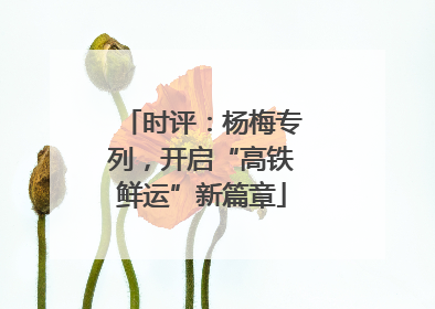 时评：杨梅专列，开启“高铁鲜运”新篇章