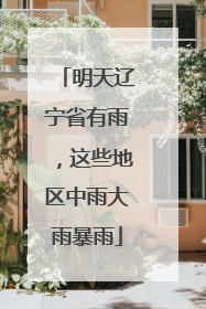 明天辽宁省有雨，这些地区中雨大雨暴雨