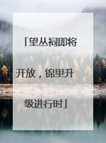 望丛祠即将开放，锦里升级进行时