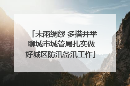 未雨绸缪 多措并举 聊城市城管局扎实做好城区防汛备汛工作
