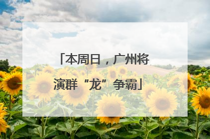 本周日，广州将演群“龙”争霸