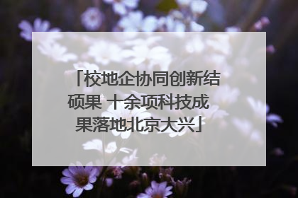 校地企协同创新结硕果 十余项科技成果落地北京大兴