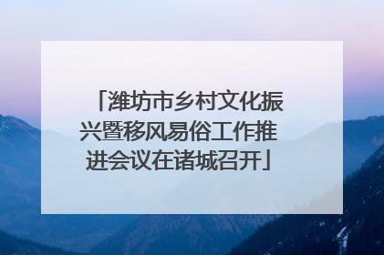 潍坊市乡村文化振兴暨移风易俗工作推进会议在诸城召开