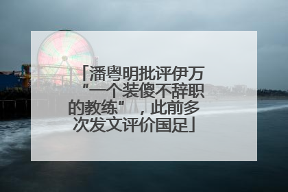 潘粤明批评伊万“一个装傻不辞职的教练”，此前多次发文评价国足