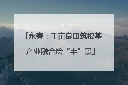 永春：千亩良田筑根基 产业融合绘“丰”景