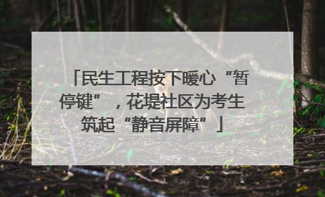 民生工程按下暖心“暂停键”，花堤社区为考生筑起“静音屏障”