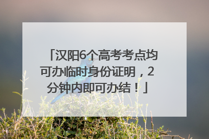 汉阳6个高考考点均可办临时身份证明，2分钟内即可办结！