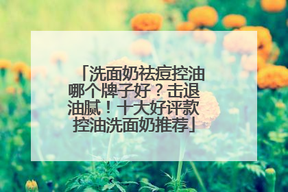 洗面奶祛痘控油哪个牌子好？击退油腻！十大好评款控油洗面奶推荐
