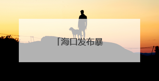 海口发布暴雨橙色预警
