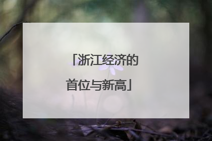 浙江经济的首位与新高