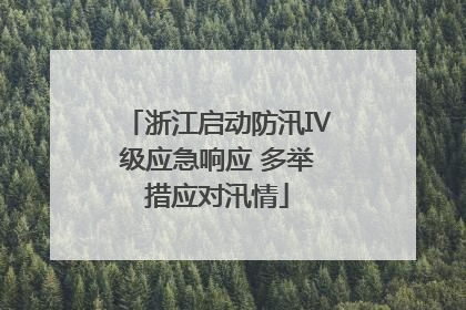 浙江启动防汛Ⅳ级应急响应 多举措应对汛情