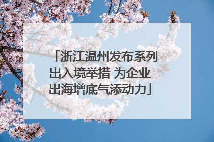 浙江温州发布系列出入境举措 为企业出海增底气添动力