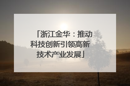 浙江金华：推动科技创新引领高新技术产业发展