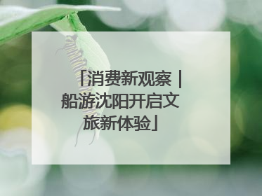 消费新观察｜船游沈阳开启文旅新体验