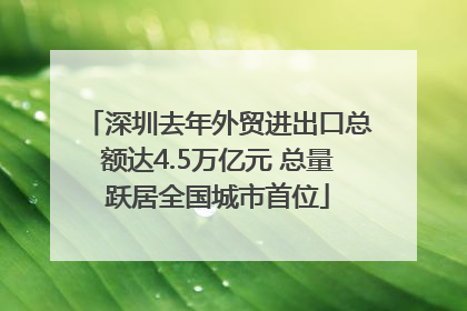 深圳去年外贸进出口总额达4.5万亿元 总量跃居全国城市首位