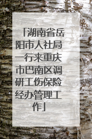 湖南省岳阳市人社局一行来重庆市巴南区调研工伤保险经办管理工作