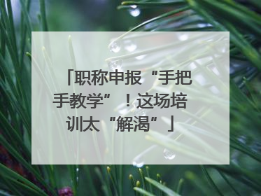 职称申报“手把手教学”！这场培训太“解渴”